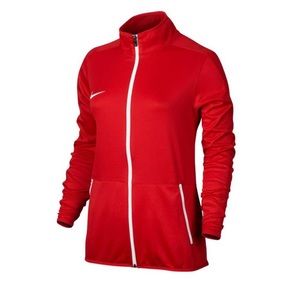 NIKE RED WOMENS DRI-FIT ZIP UP